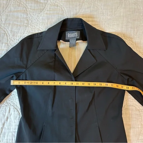 Roots Modern Black Trench / lightweight jacket / rain coat- women’s M - Picture 4 of 9